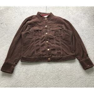Tommy Hilfiger Jeans Brown Corduroy Trucker Jacket Womens XL Brown